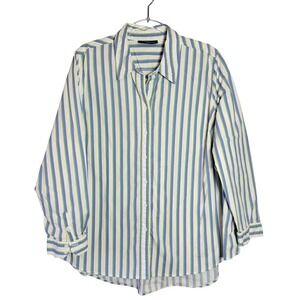 Lane Bryant‎ Womens Boyfriend Shirt Plus Size 18 20 Striped Button Up Top Cotton